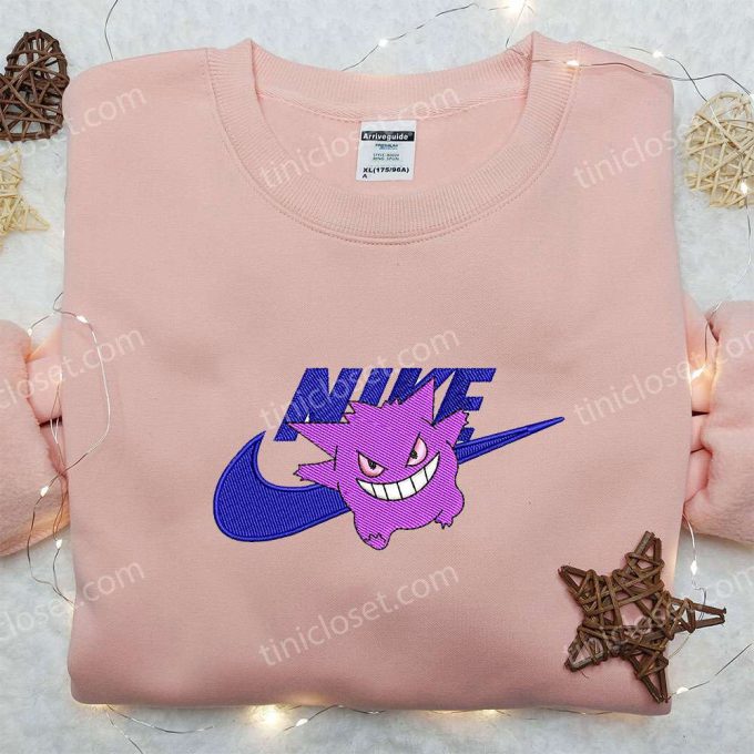 Gengar x Nike Embroidered Hoodie Pokemon & Nike Inspired Shirt