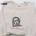 Ghostface No You Hang Up First Embroidered Sweatshirt – Horror Movie Hoodie Funny Halloween Shirt