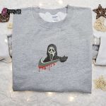 Ghostface x Swoosh Movie Embroidered Sweatshirt – Best Halloween Gift for Family