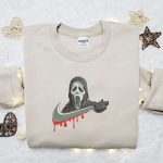 Ghostface x Swoosh Movie Embroidered Sweatshirt – Best Halloween Gift for Family