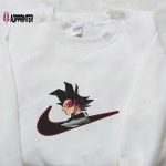 Exclusive Goku Black x Nike Swoosh Anime Shirt Dragon Ball Custom Embroidered