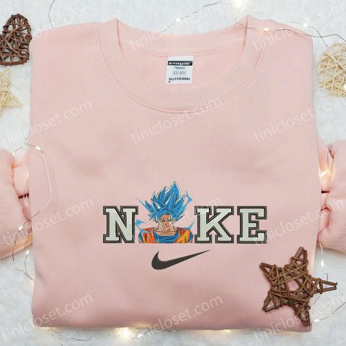 Super Saiyan Blue Goku x Nike Embroidered Shirt – Dragon Ball Anime Inspired