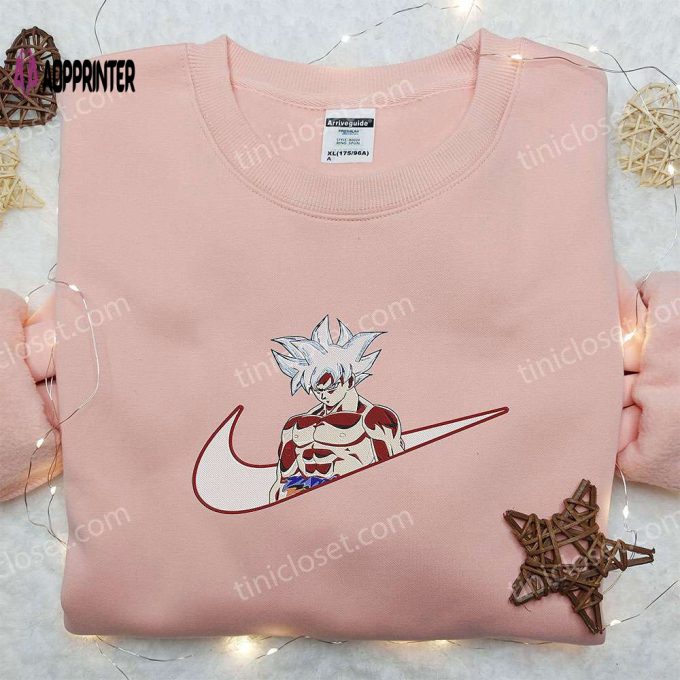 Goku Ultra Instinct x Nike Swoosh Anime Embroidered Hoodie & Dragon Ball Shirt – Nike Inspired