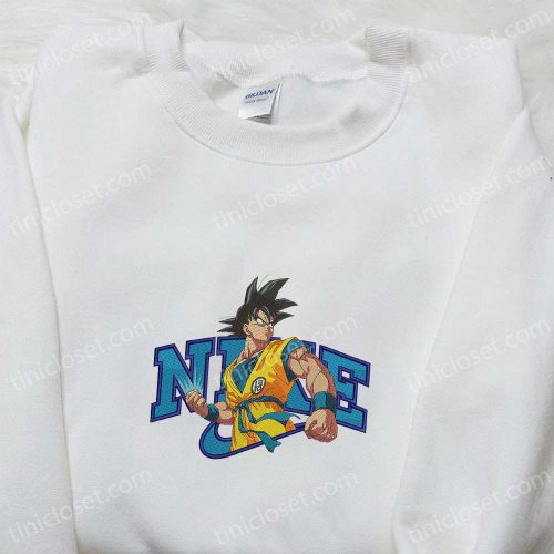 Goku x Nike Anime Dragon Ball Embroidered Shirt – Nike Inspired Stylish & Unique