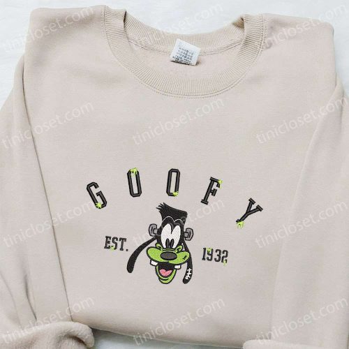 Goofy Est 1932 Embroidered Shirt: Disney Halloween T-shirts