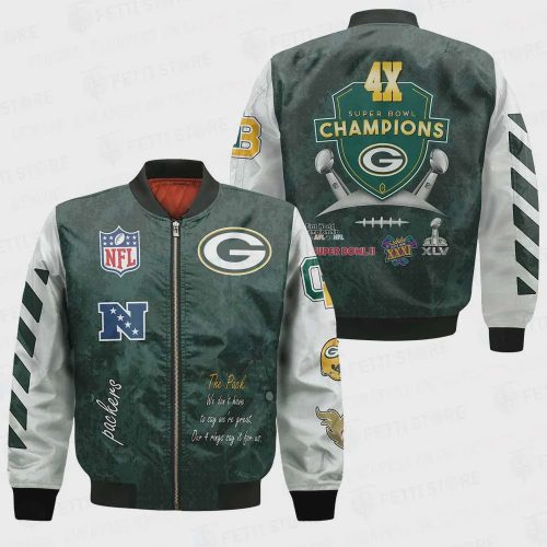 Green Bay Packers 4X Champions Design Bomber Jacket V1