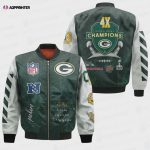 Green Bay Packers 4X Champions Design Bomber Jacket V1