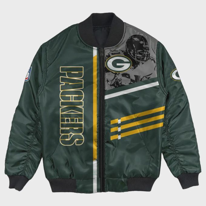 Green Bay Packers Bomber Jacket 3D Printed Personalized Football For Fan