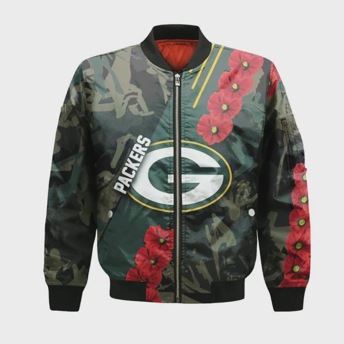 Green Bay Packers Bomber Jacket 3D Printed Sport Style Keep Go on