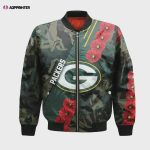 Green Bay Packers Bomber Jacket 3D Printed Sport Style Keep Go on