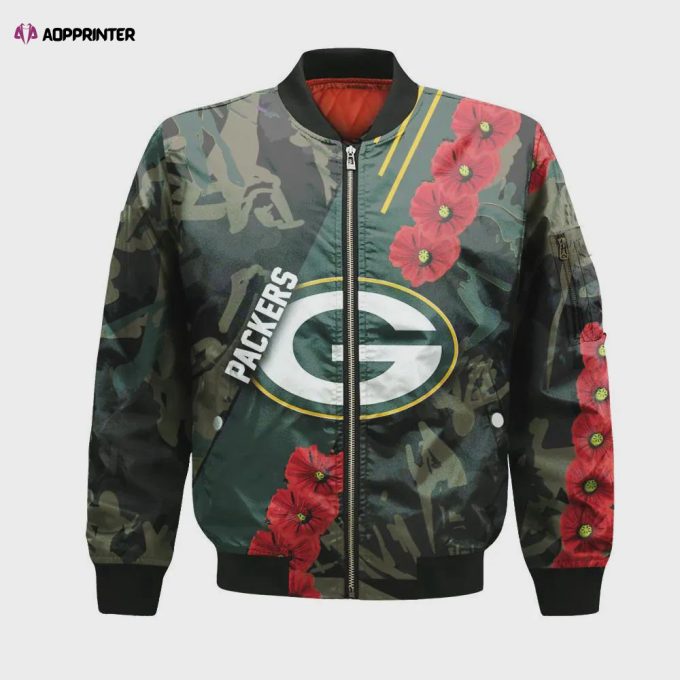 Green Bay Packers Bomber Jacket 3D Printed Sport Style Keep Go on