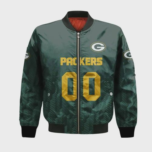 Green Bay Packers Bomber Jacket 3D Printed Team Logo Custom Text And Number