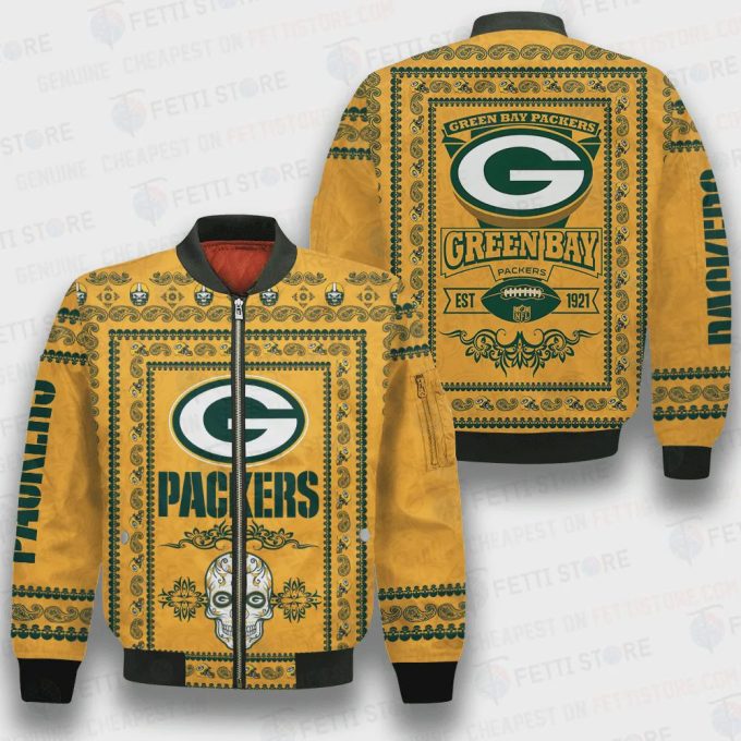 Green Bay Packers Classic Pattern NFL 3D Bomber Jacket