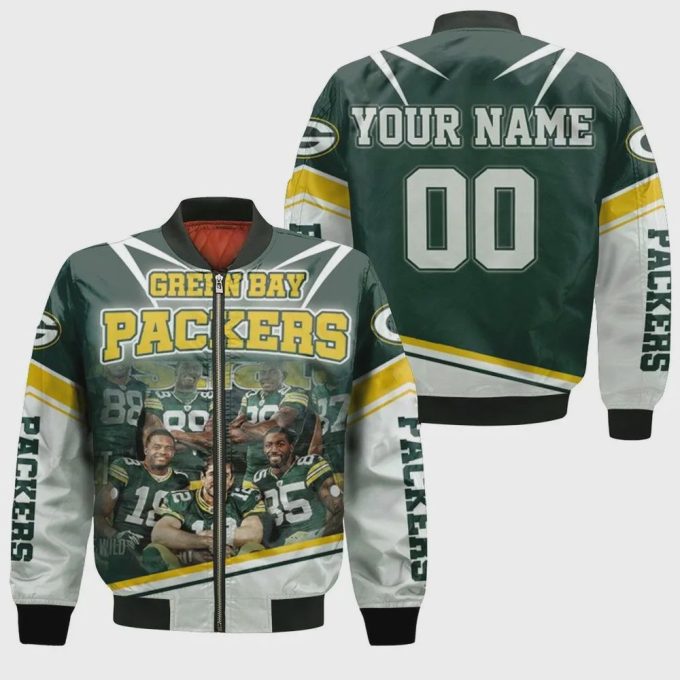 Green Bay Packers Great Players Champions Customized Pattern Bomber Jacket