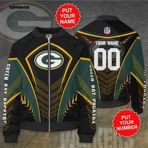 Green Bay Packers Pattern Bomber Jacket – Navy Blue