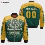 Green Bay Packers The Most Champions With Custom Name Number Bomber Jacket