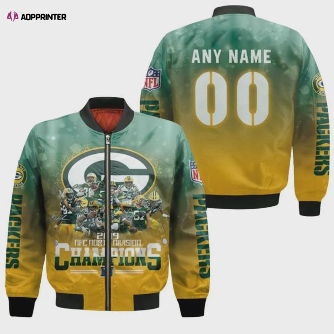 Green Bay Packers With Custom Name Number Bomber Jacket – Yellow And Green