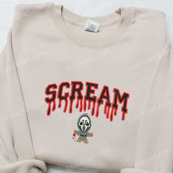 Halloween Scream Ghost Embroidered Shirt: Spooky & Best Family Gifts