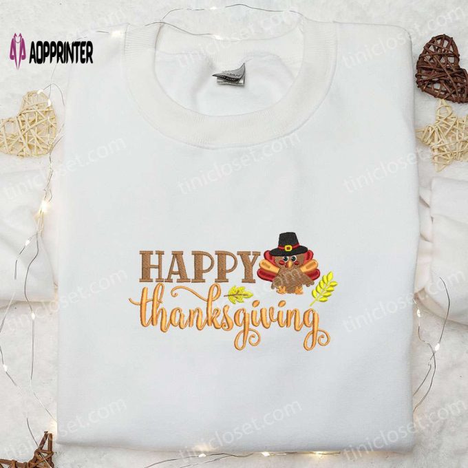 Get Festive with our Happy Thanksgiving Turkey Shirt & Hoodie – Perfect Holiday Gift Idea!