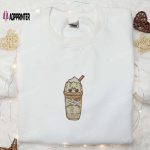 Spook-tacular Horror Latte Embroidered Shirt – Perfect Halloween Gift for Family