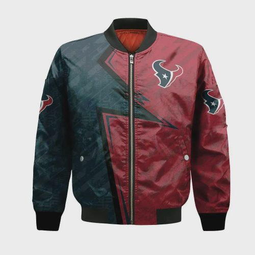 Houston Texans Bomber Jacket 3D Printed Abstract Pattern Sport