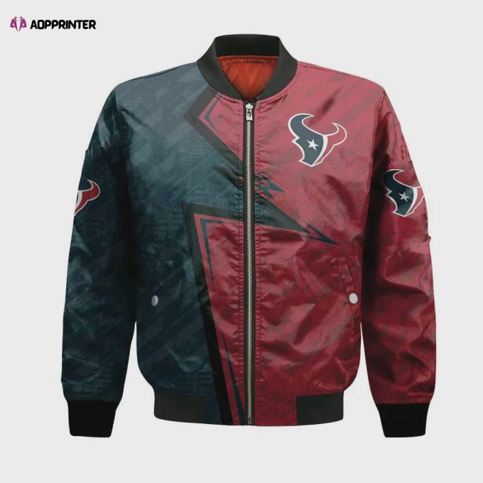 Houston Texans Bomber Jacket 3D Printed Abstract Pattern Sport