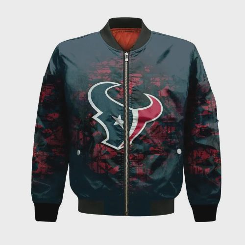 Houston Texans Bomber Jacket 3D Printed Camouflage Vintage