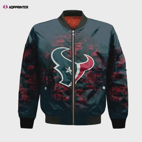 Houston Texans Bomber Jacket 3D Printed Curve Style Custom Text And Number