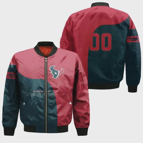 Houston Texans Bomber Jacket 3D Printed Curve Style Custom Text And Number