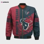 Houston Texans Bomber Jacket 3D Printed Logo Pattern In Team Colours