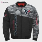 Houston Texans Camo Pattern Bomber Jacket – Black And Gray