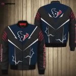 Houston Texans Lightning Pattern Bomber Jacket – Navy Black