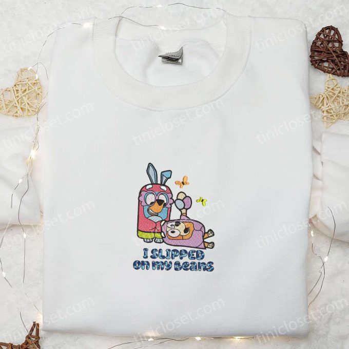 I Slipped On My Beans Embroidered Shirt & Bluey Cartoon Hoodie – Perfect Thanksgiving Day Gift Idea