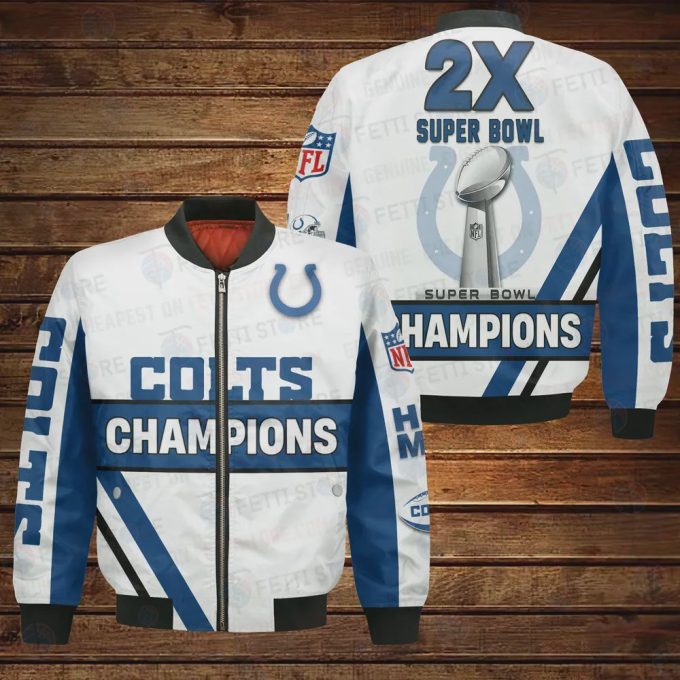 Indianapolis Colts 2X Super Bowl Champions Design Bomber Jacket