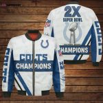 Indianapolis Colts 2X Super Bowl Champions Design Bomber Jacket