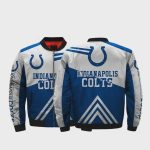 Indianapolis Colts 3D Fullprint Pattern Bomber Jacket – Blue And White