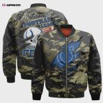 Indianapolis Colts Black Camo Pattern National Football League Unisex Bomber Jacket