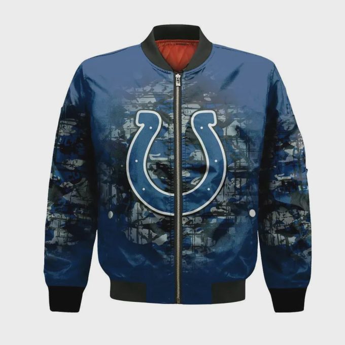 Indianapolis Colts Bomber Jacket 3D Printed Camouflage Vintage