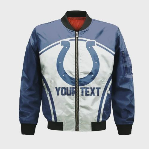 Indianapolis Colts Bomber Jacket 3D Printed Custom Text And Number Curve Style Sport