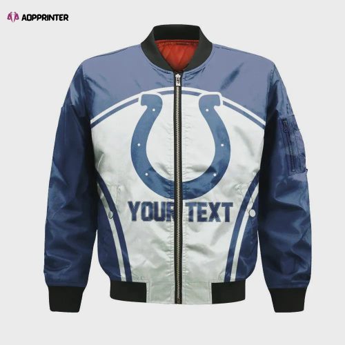 Indianapolis Colts Bomber Jacket 3D Printed Team Logo Custom Number