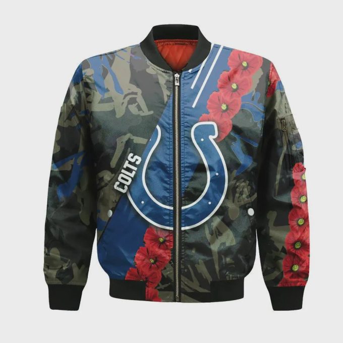 Indianapolis Colts Bomber Jacket 3D Printed Sport Style Keep Go on