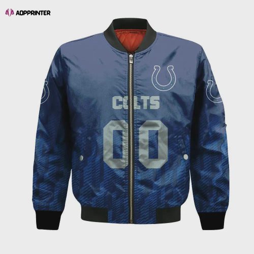 Indianapolis Colts Bomber Jacket 3D Printed Custom Text And Number Curve Style Sport