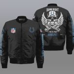 Indianapolis Colts Wings Skull Pattern Bomber Jacket – Black