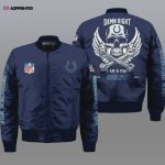 Indianapolis Colts Wings Skull Pattern Bomber Jacket – Navy Blue