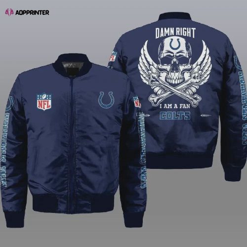 Indianapolis Colts Bomber Jacket 3D Printed Sport Style Keep Go on