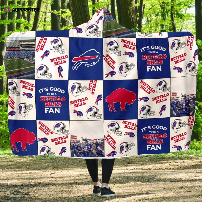 Buffalo Bills Fan Hooded Blanket: Perfect Gift for Men and Women – Full Printing Design!