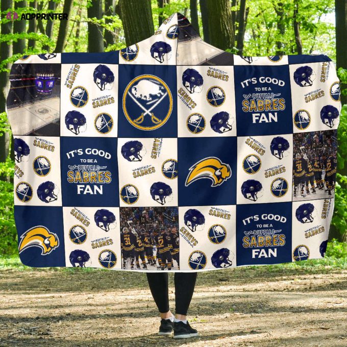 Buffalo Sabres Fan Hooded Blanket: Perfect Gift for Men & Women – Full Printing Cozy & Stylish