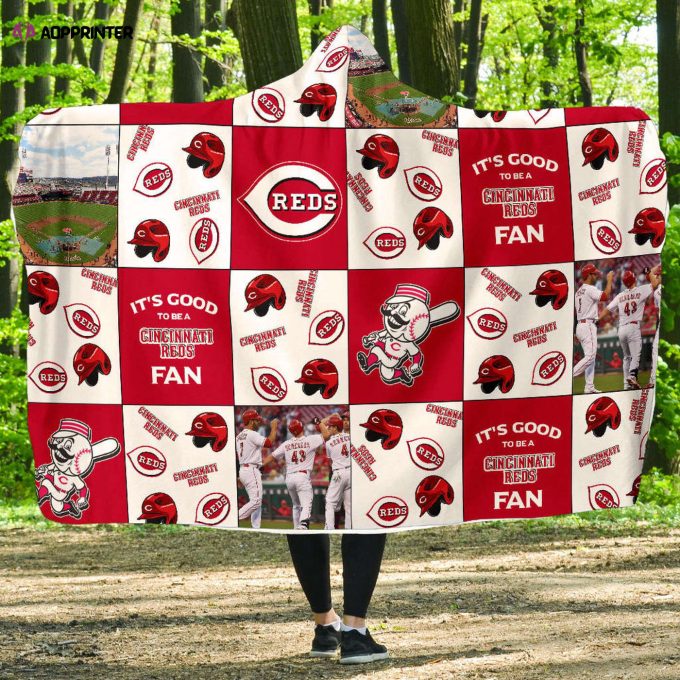 Cincinnati Reds Fan Gift: Full Printing Hooded Blanket for Men and Women