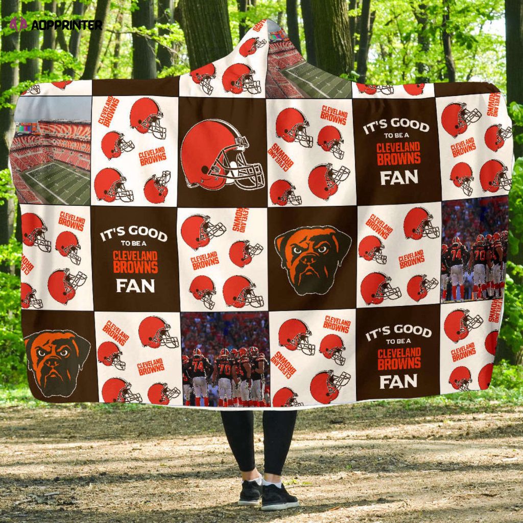 Cleveland Browns Fan Gift: Full Printing Hooded Blanket for Men & Women – Cozy & Stylish!