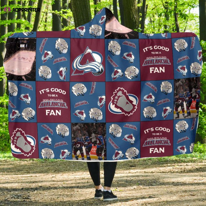 Colorado Avalanche Fan Gift: Full Printing Hooded Blanket for Men & Women